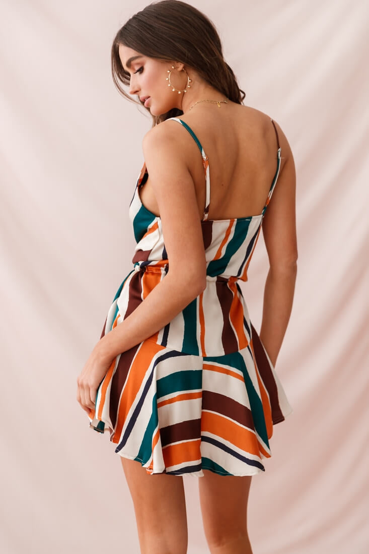 Ferris Cowl Neck Drawstring Dress Orange by Selfie Leslie