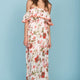 Tuscany Off The Shoulder Maxi Dress White & Red