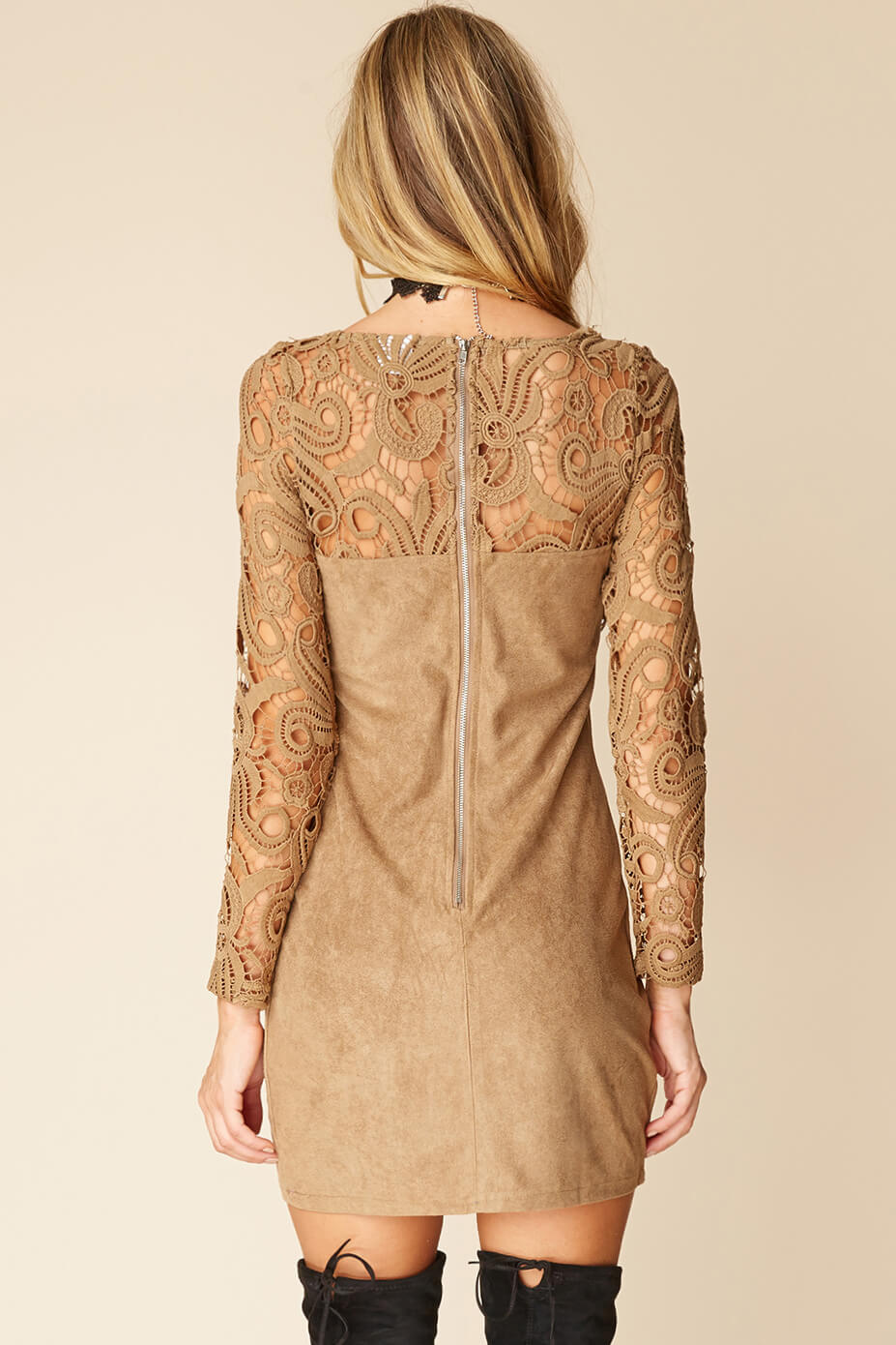 Francie Fringe Dress Brown by Selfie Leslie
