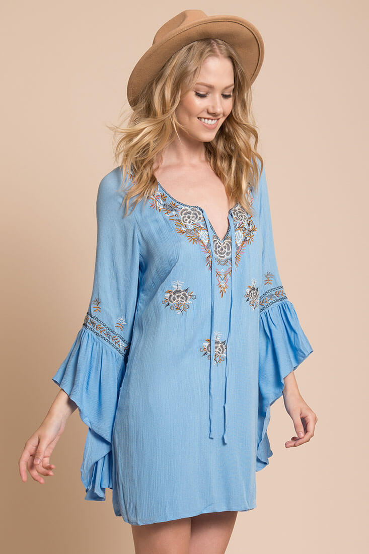 Gianna Flow Dress Blue by Selfie Leslie