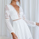 Carson Crochet Bell Sleeve Dress White