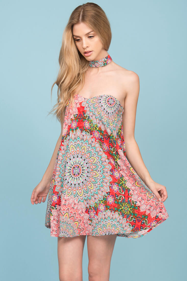 Delia Festival Dress Red by Selfie Leslie
