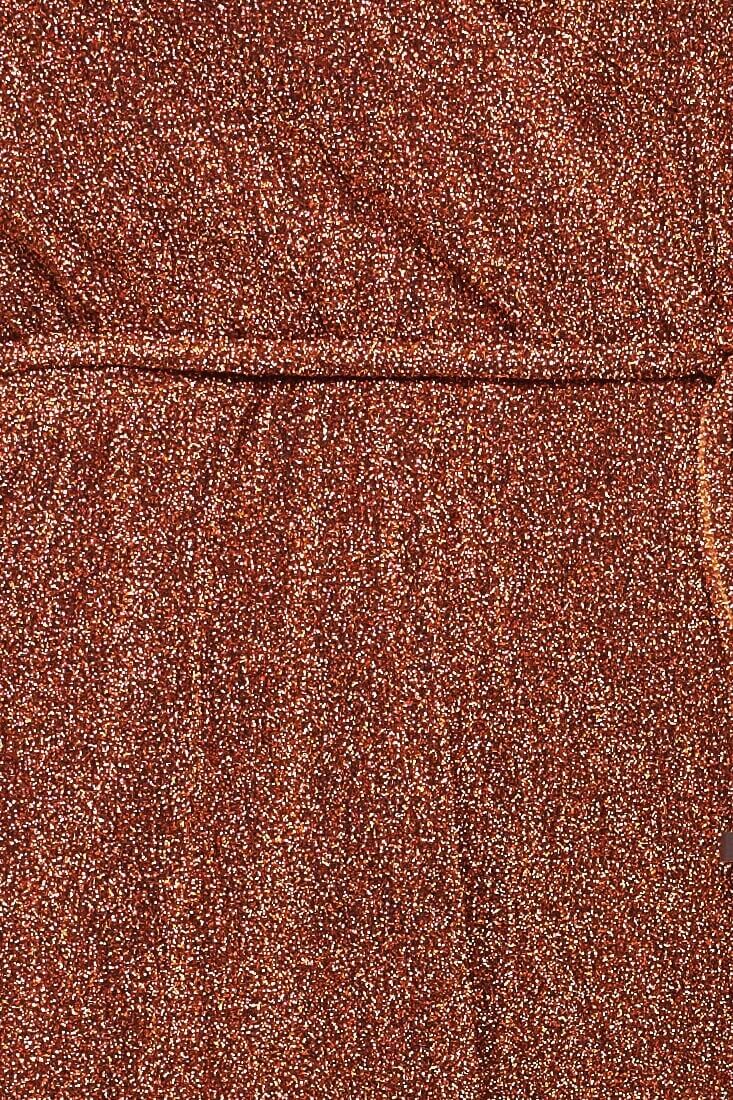 Shae Shimmery V Neck Romper Rust by Selfie Leslie
