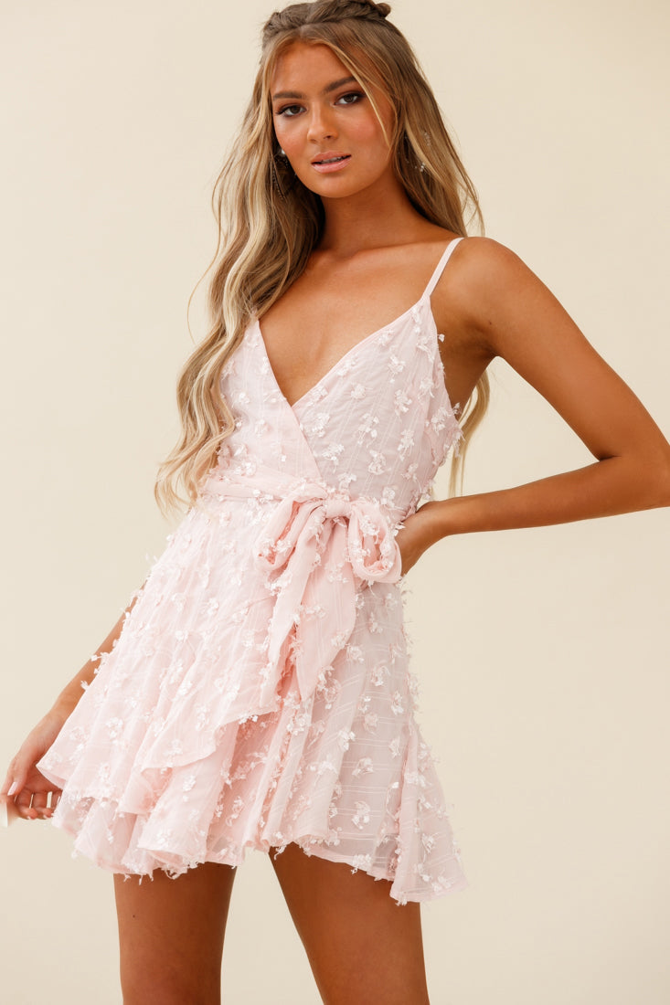Sheri Embellished Chiffon Dress Pink by Selfie Leslie