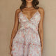 Laney Low Back Cami Strap Dress Abstract Floral Print Pink