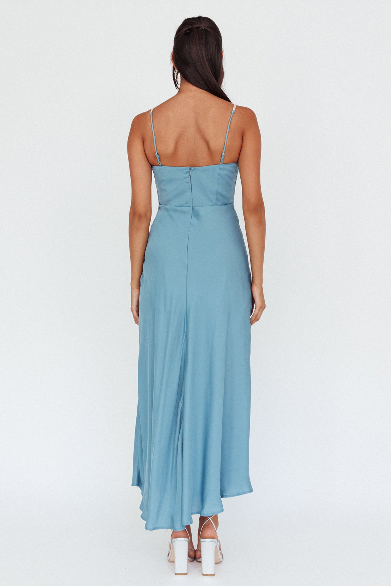 Linka Diamante Strap Maxi Dress Steel by Selfie Leslie
