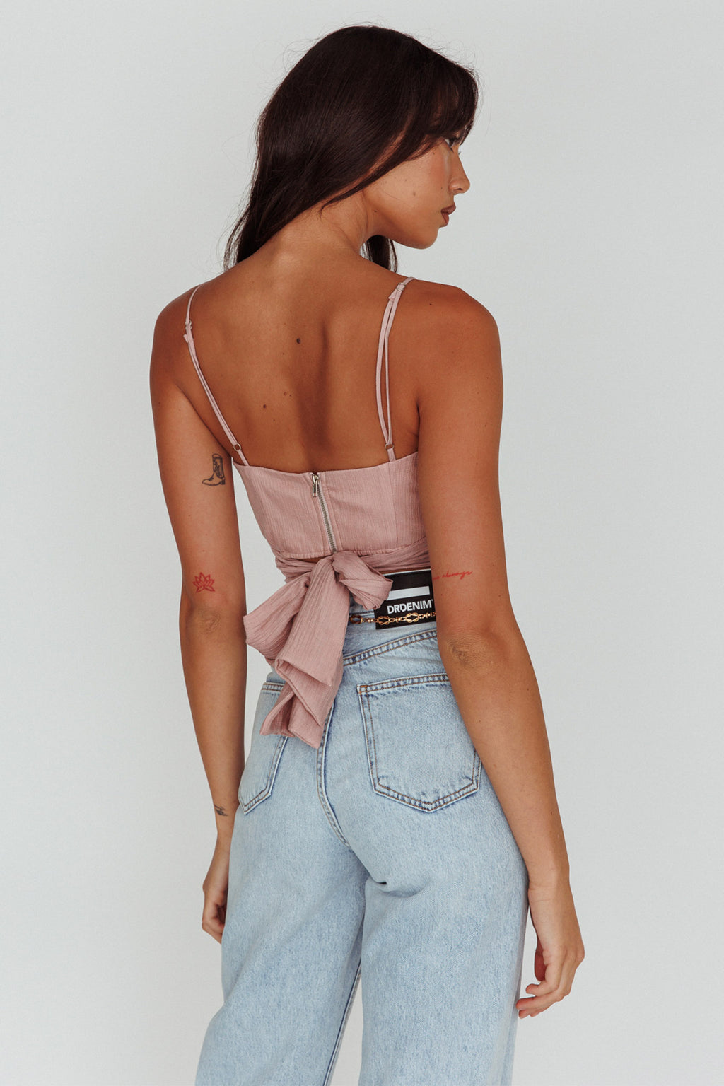 Linka Cami Strap Crop Top Blush by Selfie Leslie