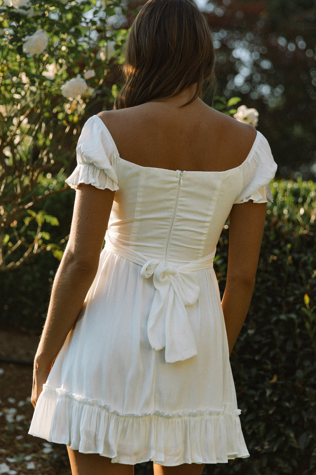 Linka Off-Shoulder Tie Back Dress White by Selfie Leslie