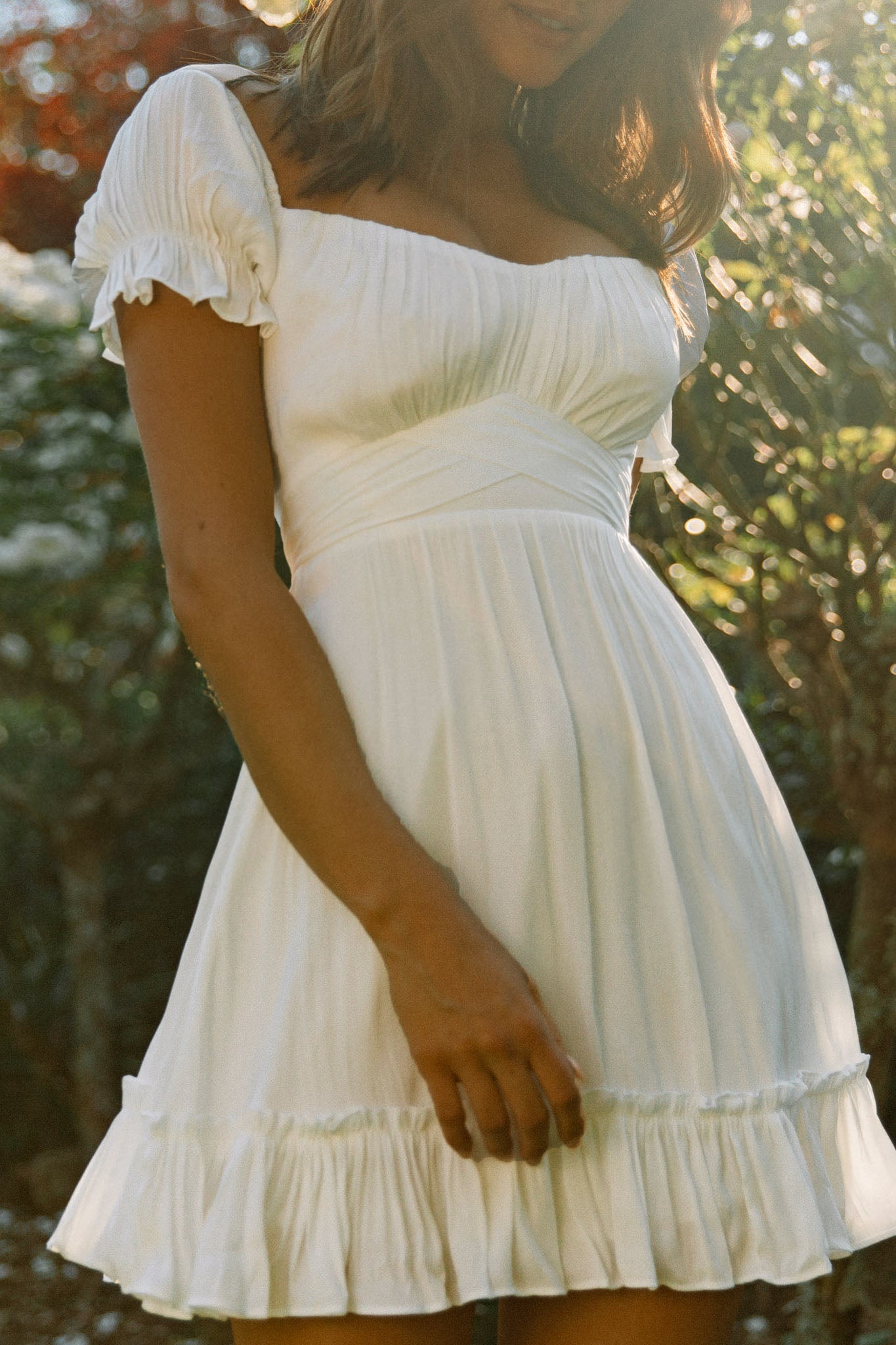 Linka Off-Shoulder Tie Back Dress White by Selfie Leslie