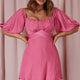 Linka On or Off-Shoulder Half Sleeve Tie-Back Dress Hot Pink