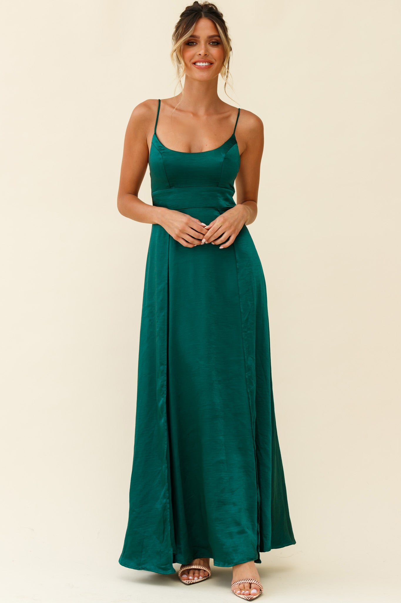 Joanne Empire Waist Maxi Dress Jade by Selfie Leslie