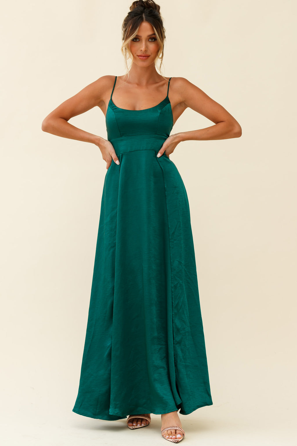 Joanne Empire Waist Maxi Dress Jade by Selfie Leslie