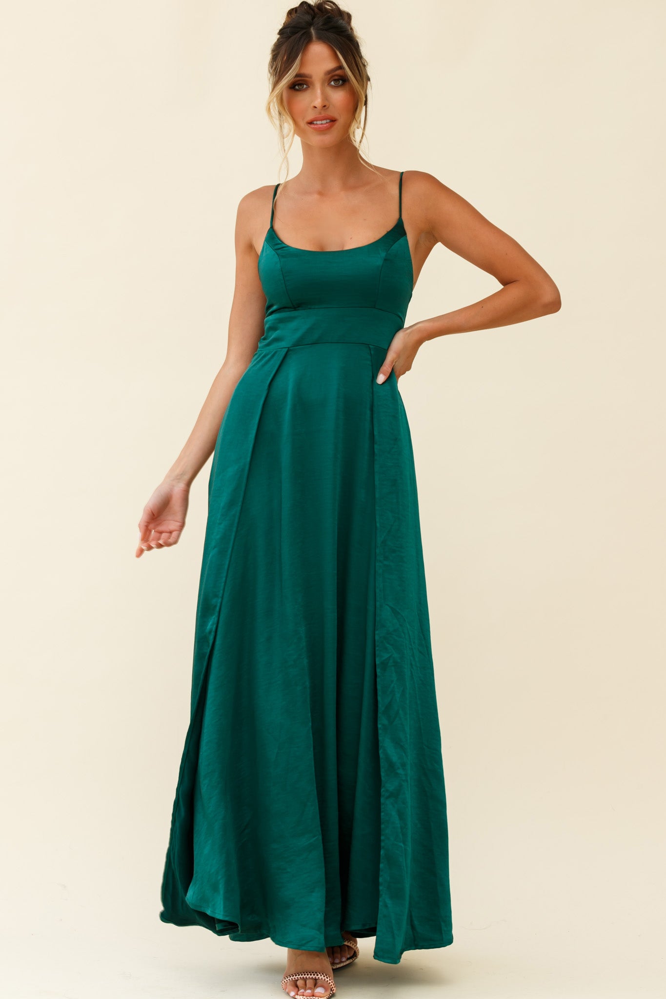 Joanne Empire Waist Maxi Dress Jade by Selfie Leslie