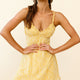 Baby Girl Gathered Bust Frill Strap Sun Dress Floral Print White/Yellow