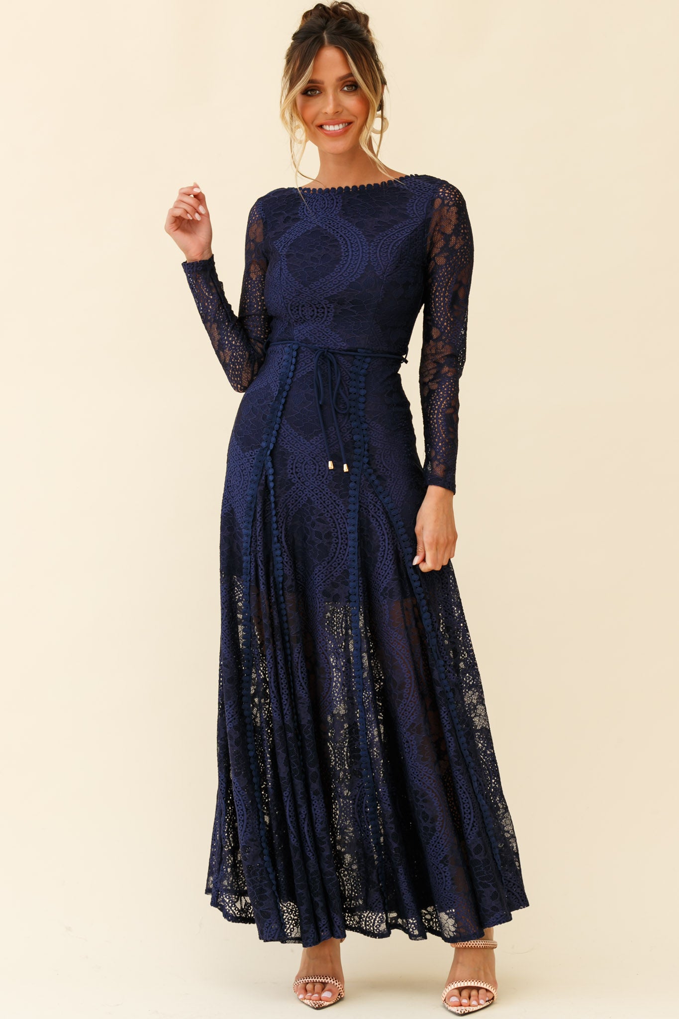 awaken my love navy blue long sleeve lace maxi dress Lace Maxi Dress Long Sleeve Dress Navy Blue Awaken My Love Navy Blue Long Sleeve Lace