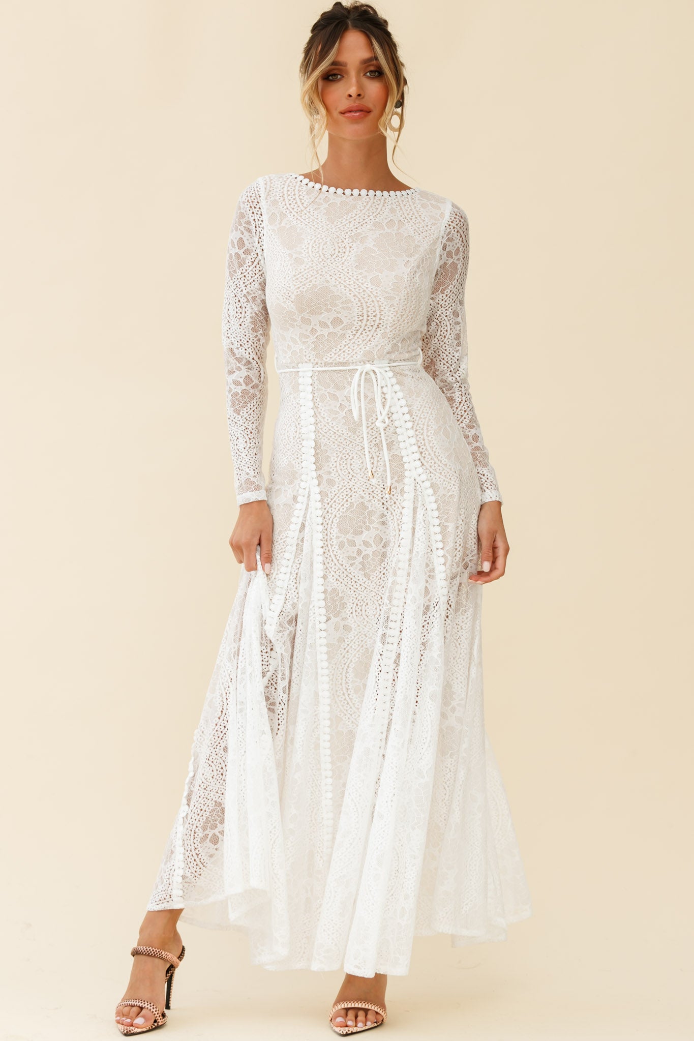 chinese dress ladies Sweetheart Long-Sleeves A-Line Wedding Dress Off-Shoulder Bride Gowns with Lace Applique Overlay Custom Color / Custom Size main image 0