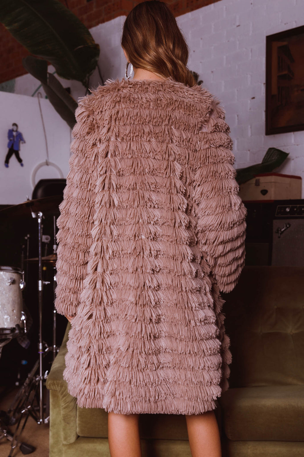 Montana Faux Fur Long Jacket Mocha by Selfie Leslie