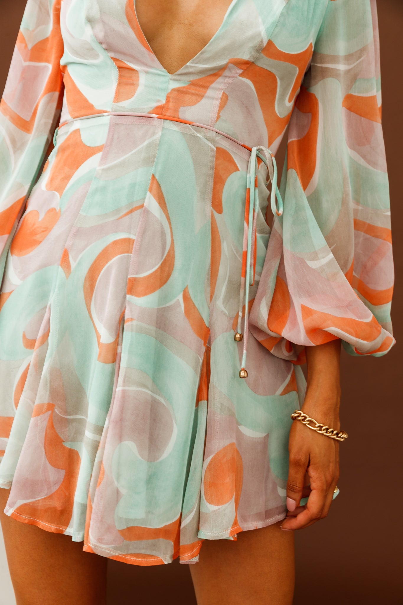 orange and mint green dress Front And Center Orange Ombre Maxi Dress – Shop the Mint main image 0