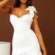 As You Wish One-Shoulder Sweetheart Neckline Dress White