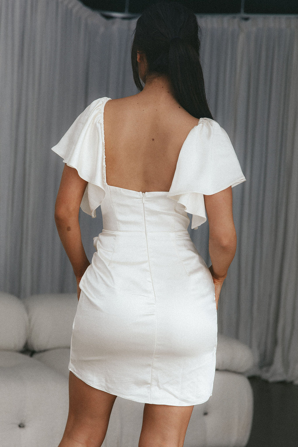 Aphrodite Molded Bust Angel Sleeve Wrap Dress Shell by Selfie Leslie