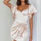 Aphrodite Molded Bust Angel Sleeve Wrap Dress Champagne