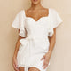 Aphrodite Molded Bust Angel Sleeve Wrap Dress White