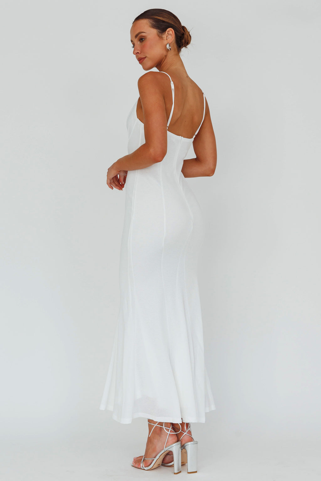 Lake Como Bodycon Maxi Dress White by Selfie Leslie