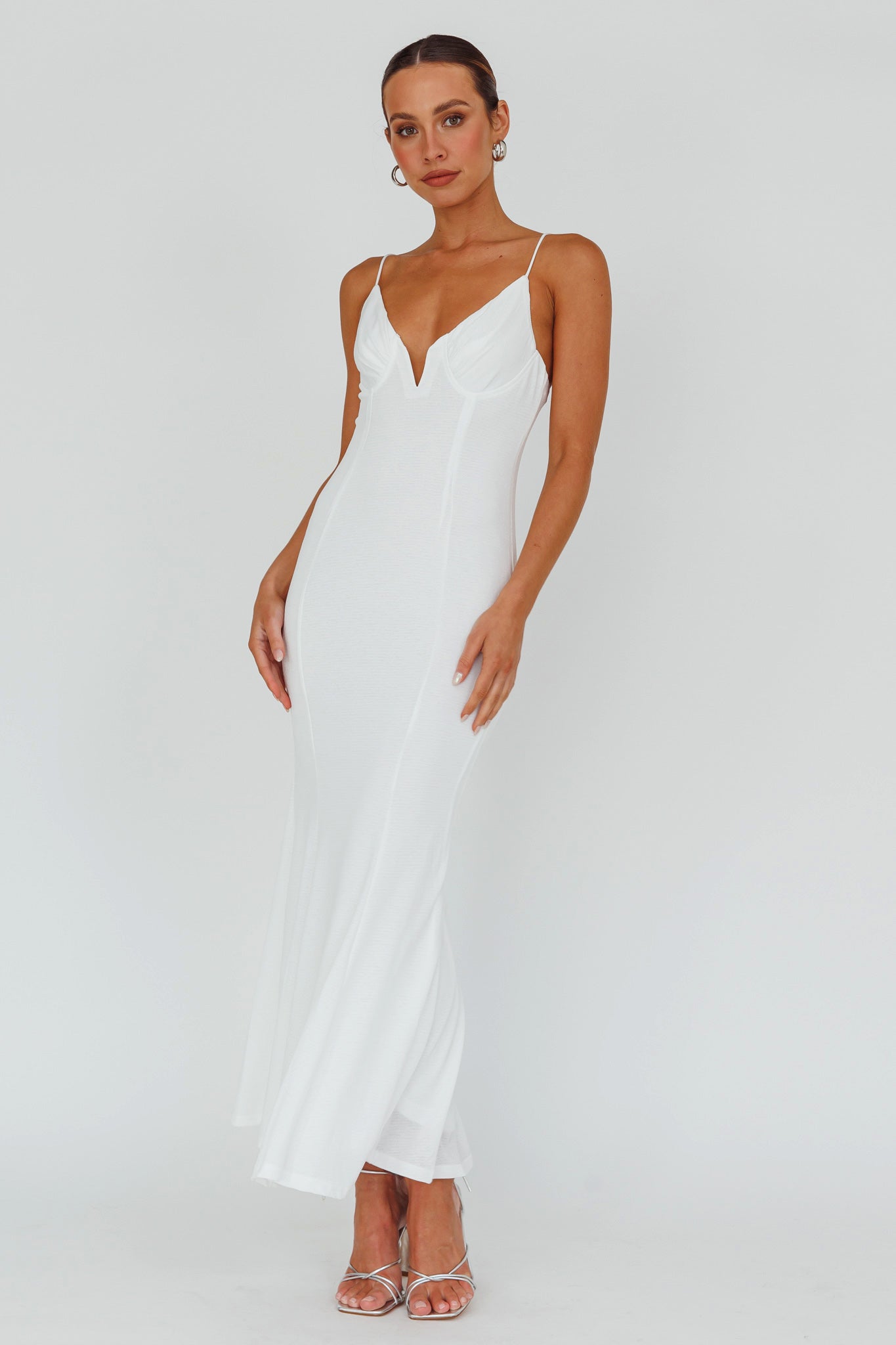 Lake Como Bodycon Maxi Dress White Lake Como Bodycon Maxi Dress White