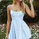 One Sweet Day Gathered Bust A-Line Dress Steel Blue