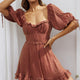 Kirra Puff Sleeve Ruched Bodice Dress Antique Rose