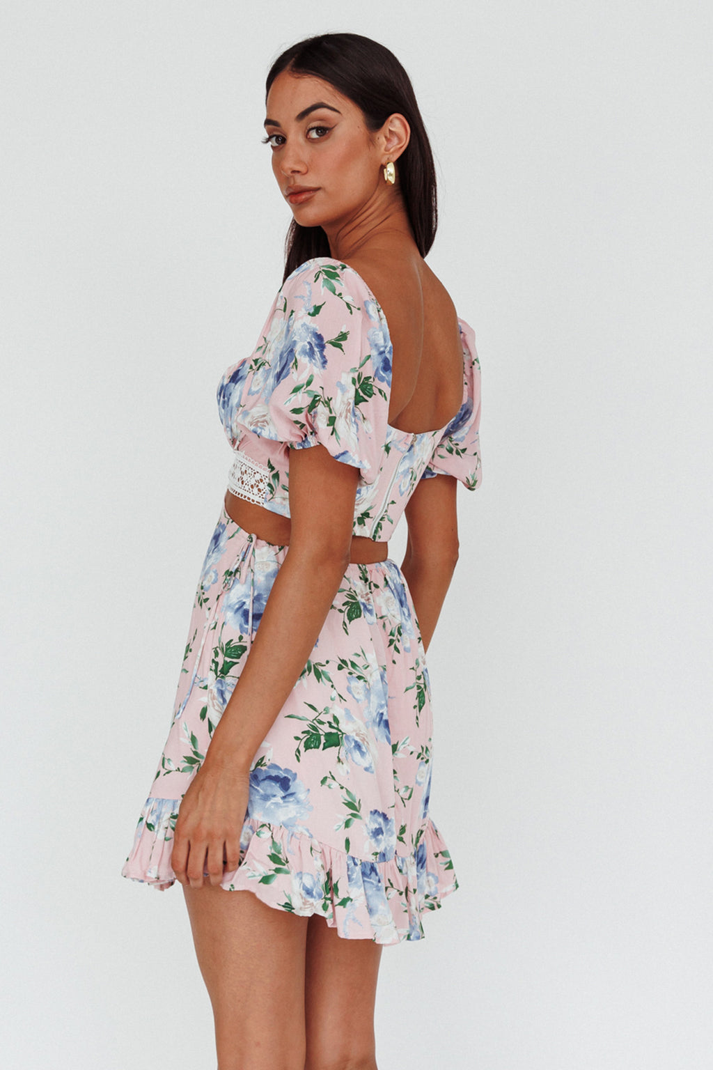 Sweet Romance Cut-Out Mini Dress Pink by Selfie Leslie