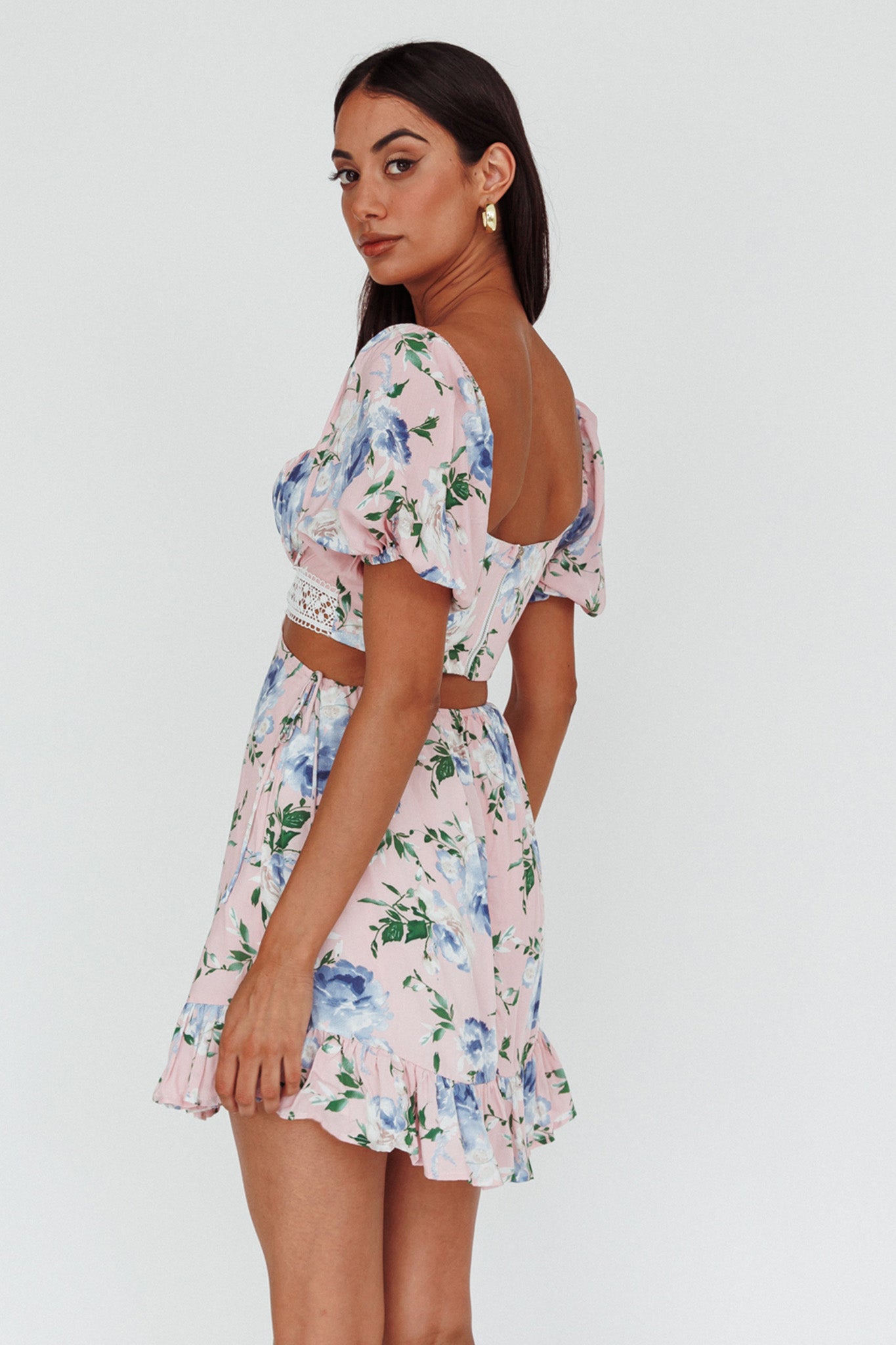 Sweet Romance Cut-Out Mini Dress Pink by Selfie Leslie