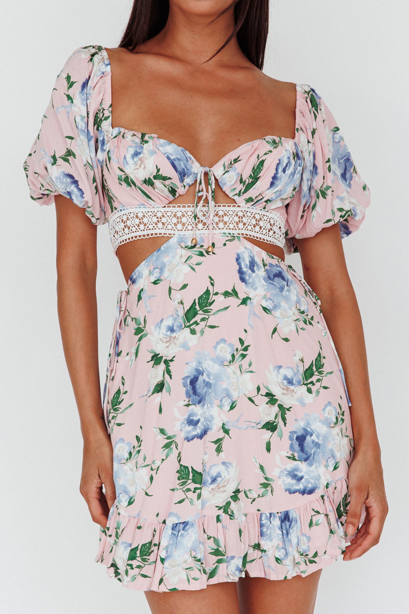 Sweet Romance Cut-Out Mini Dress Pink by Selfie Leslie