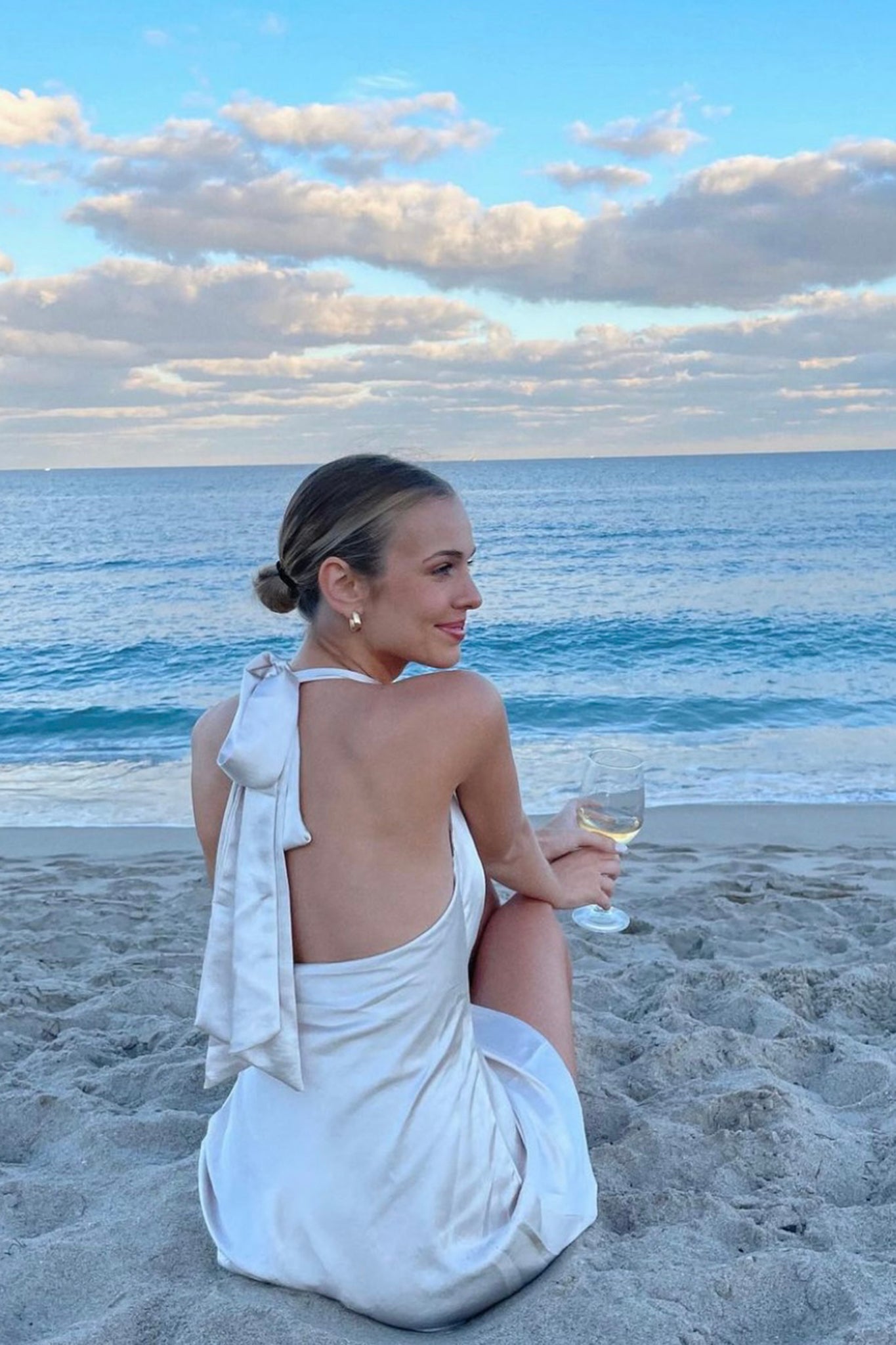 Champagne Showers Halterneck Slip Mini Dress Champagne by Selfie Leslie