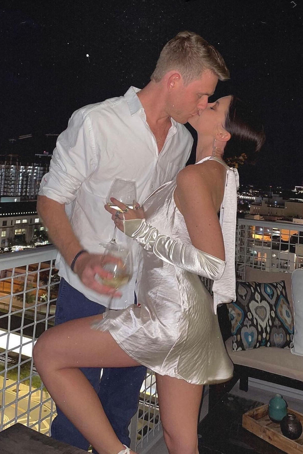 Champagne Showers Halterneck Slip Mini Dress Champagne by Selfie Leslie