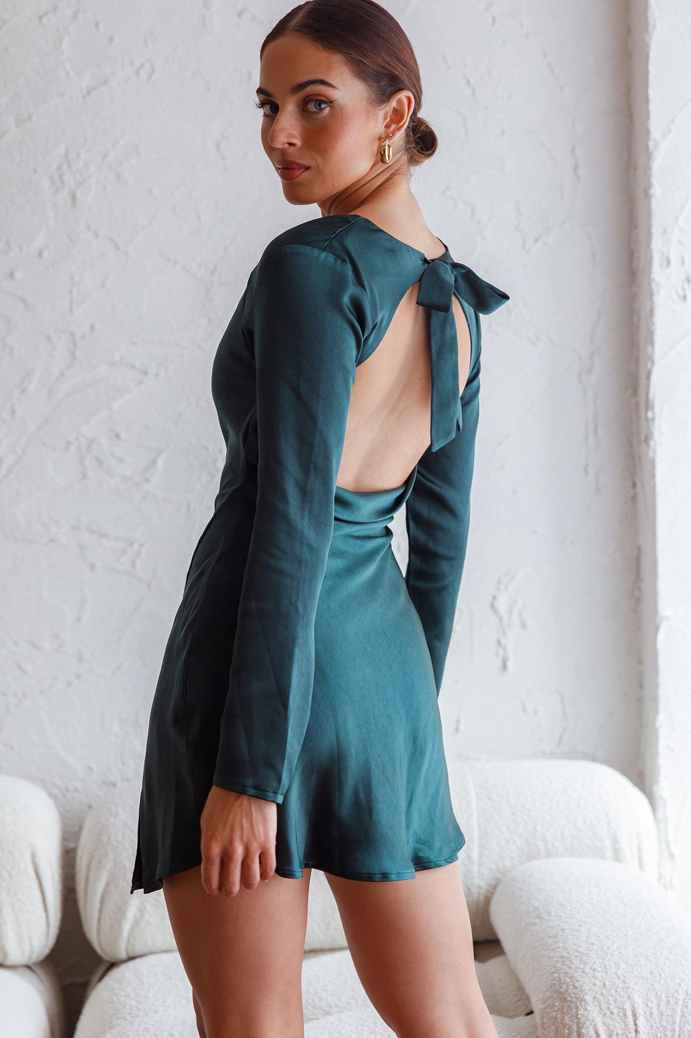 long sleeve back mini dress Fashionkilla - Mini Dress - Women - Polyester/Spandex - 10 US