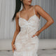 St Tropez Cami Strap Frill Hem Lace Mini Dress White