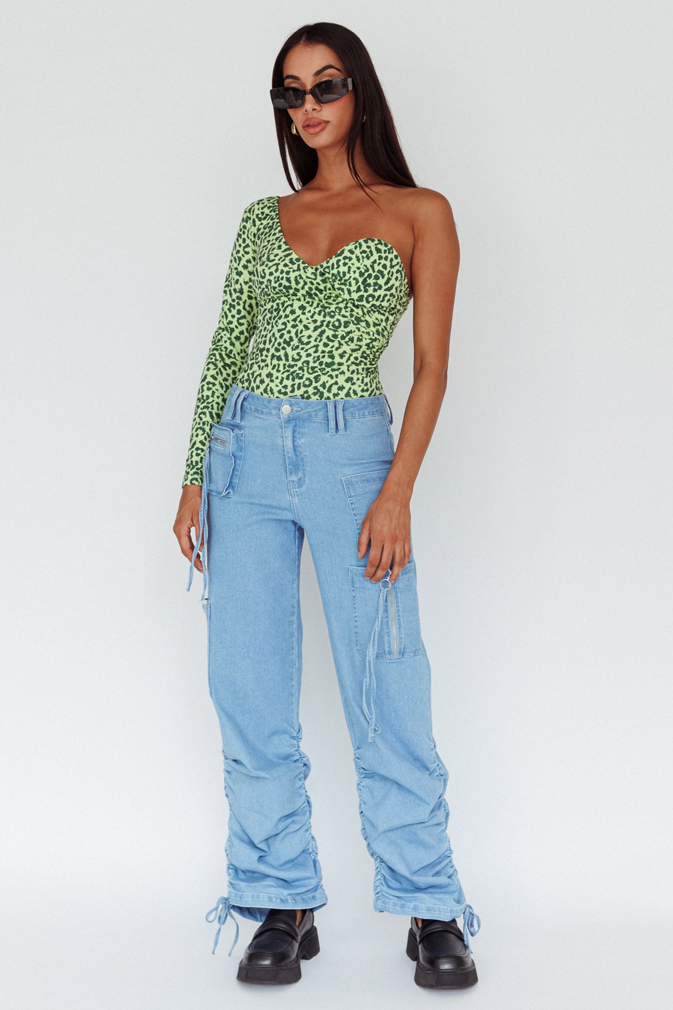 Fifi One Sleeve Bodysuit Leopard Apple by Selfie Leslie