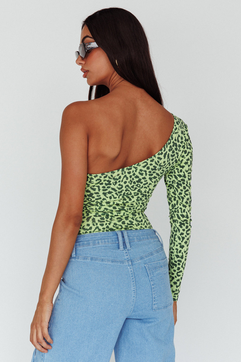 Fifi One Sleeve Bodysuit Leopard Apple by Selfie Leslie