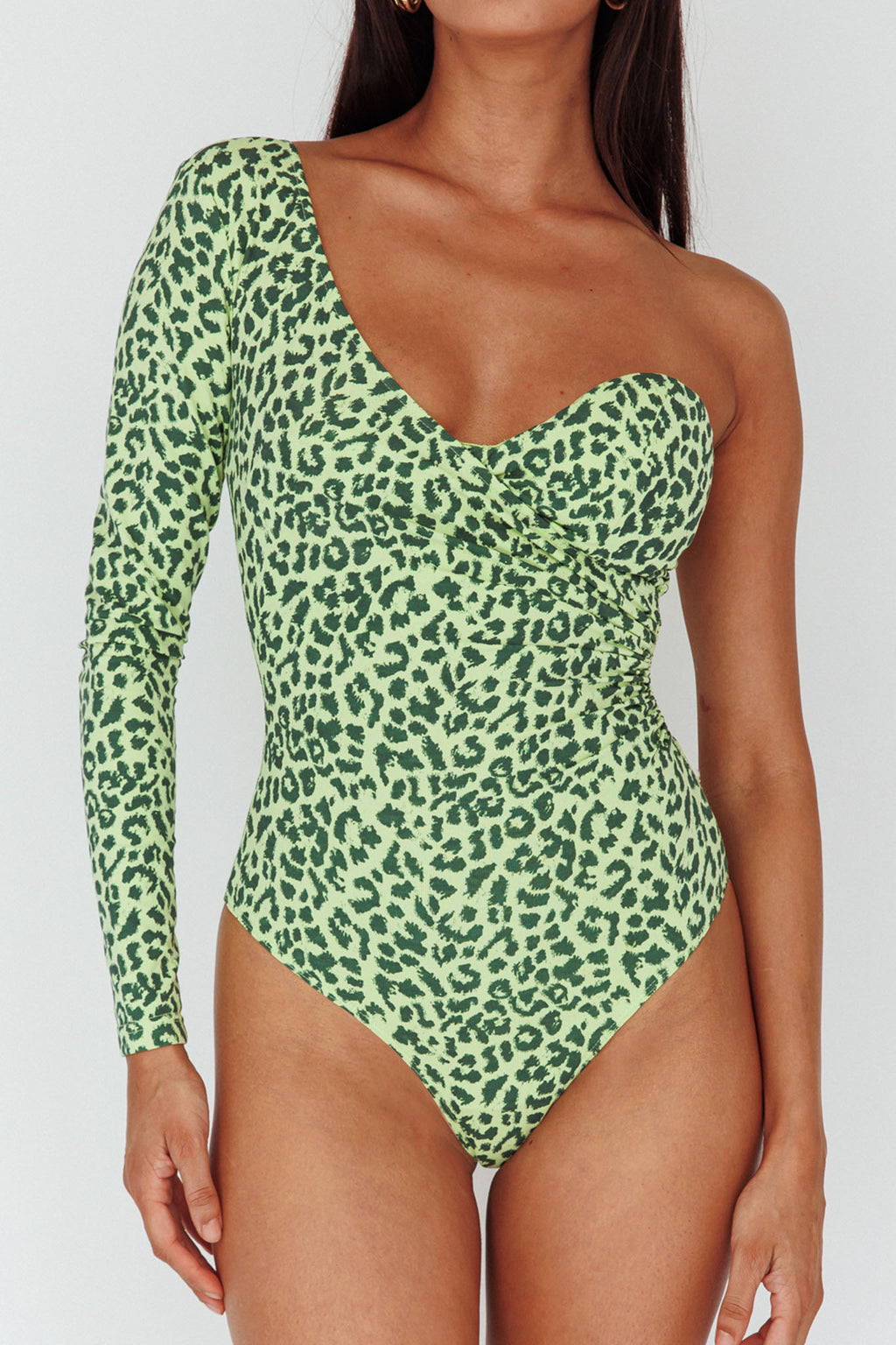 Fifi One Sleeve Bodysuit Leopard Apple by Selfie Leslie