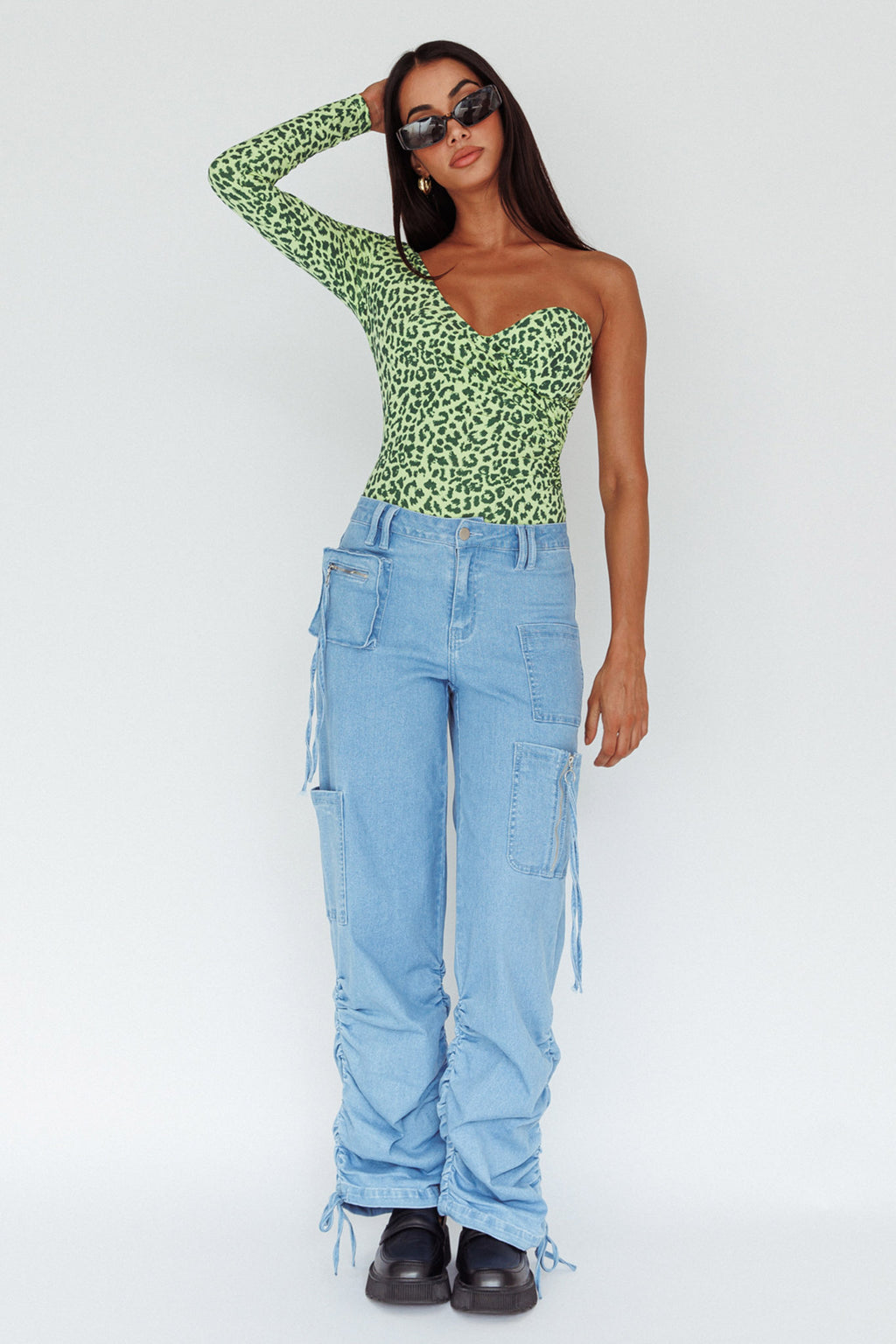 Fifi One Sleeve Bodysuit Leopard Apple by Selfie Leslie
