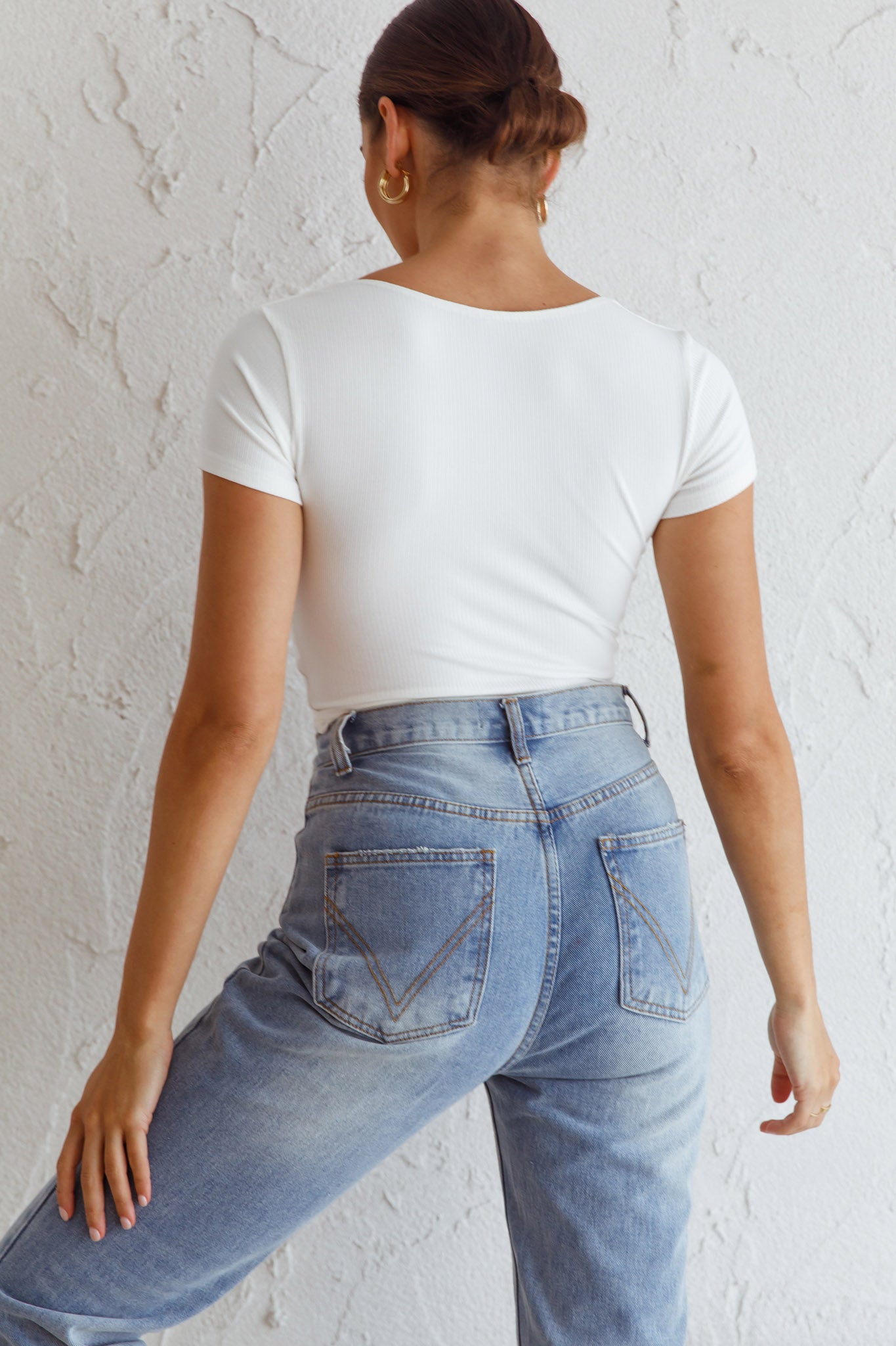 Chase Your Bliss Twist Crop Top White by Selfie Leslie