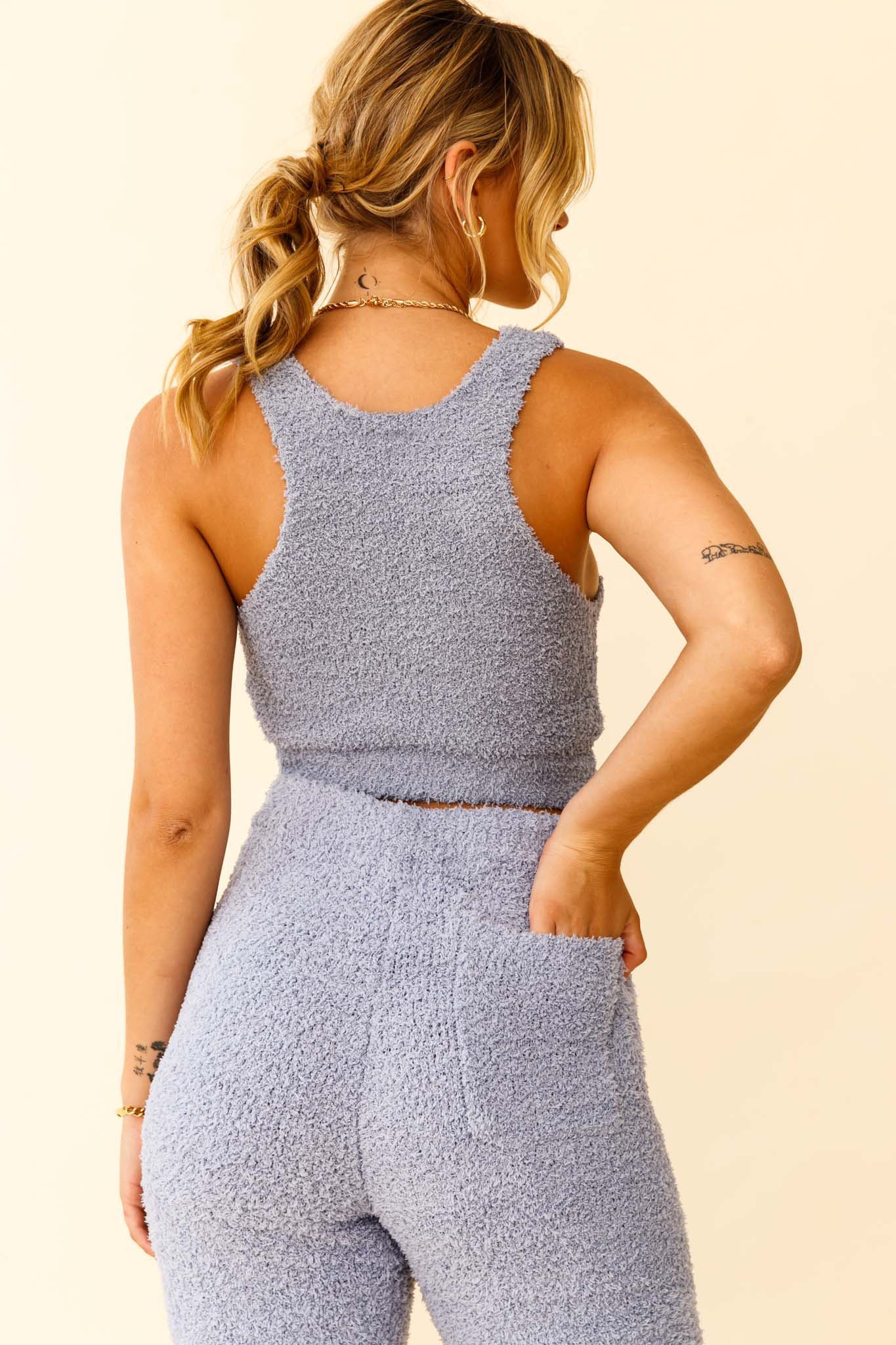 My Girl Fuzzy Knit Thick Strap Crop Top Steel Blue– Selfie Leslie My Girl Fuzzy Knit Thick Strap Crop Top Steel Blue– Selfie Leslie