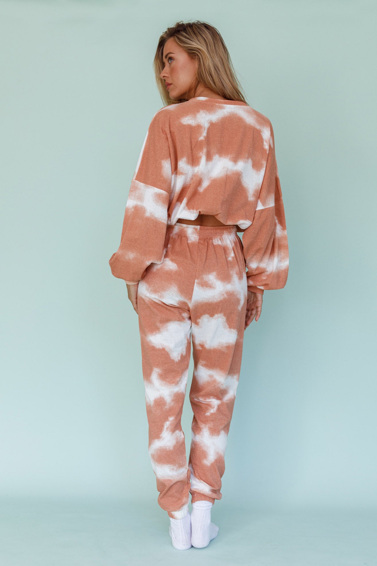 Low Key Drawstring Ribbed Pants Orange by Selfie Leslie