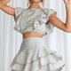 Wild And Free Pintuck Pleat And Ruffle Crop Top Pistachio