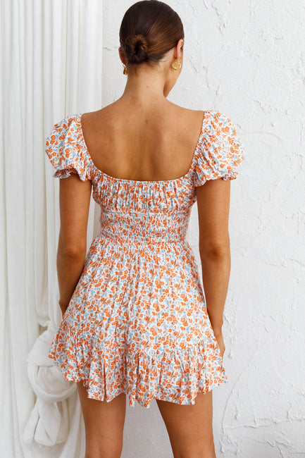 Amilie Shirred Waist Sundress Floral Mint