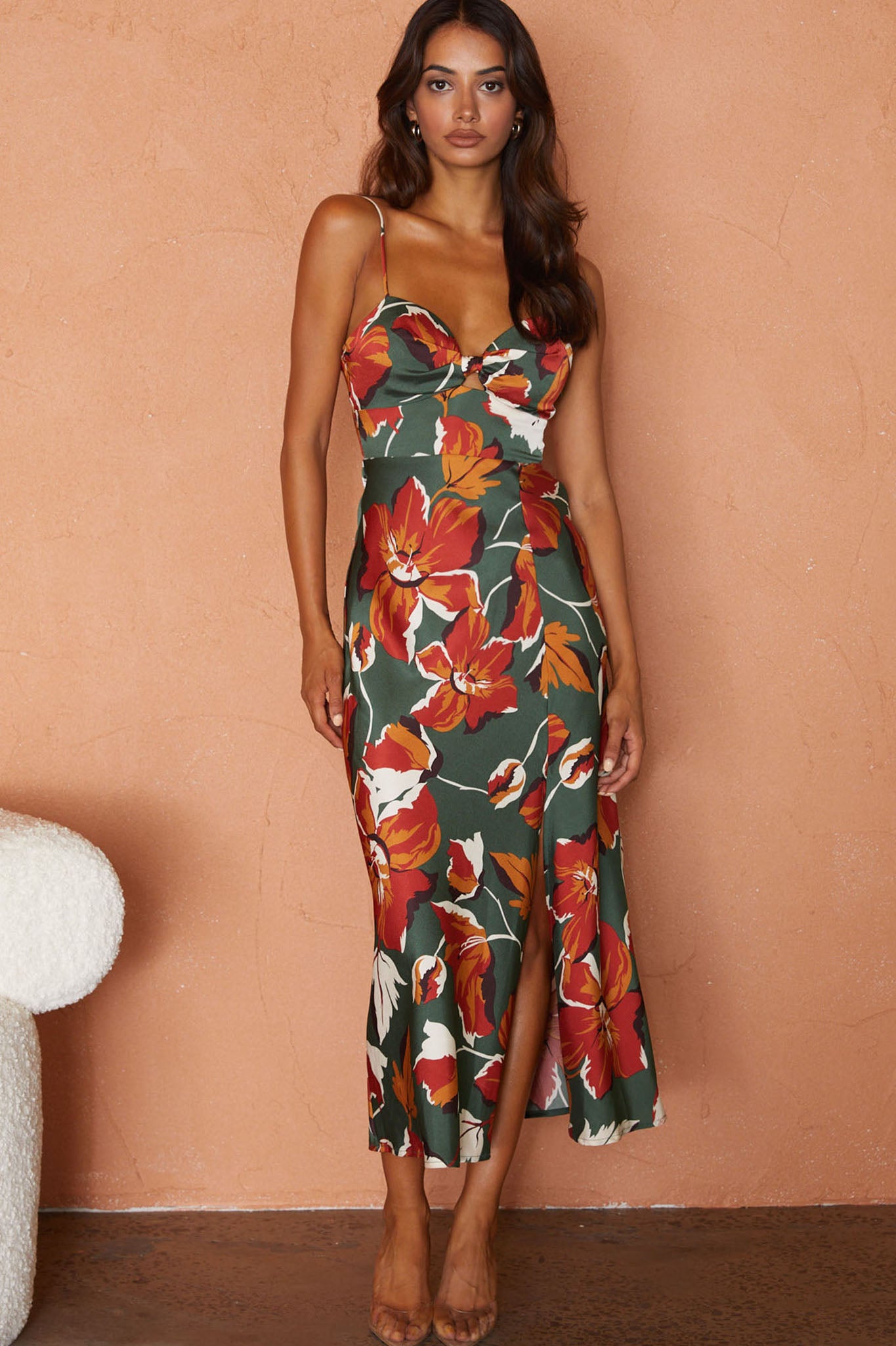 Shop the Missoula Cami Strap Padded Bust Midi Dress Floral Print
