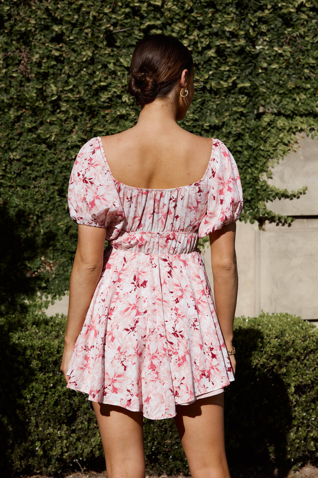 Chasing Sunsets Off-Shoulder Mini Dress Floral Pink by Selfie Leslie