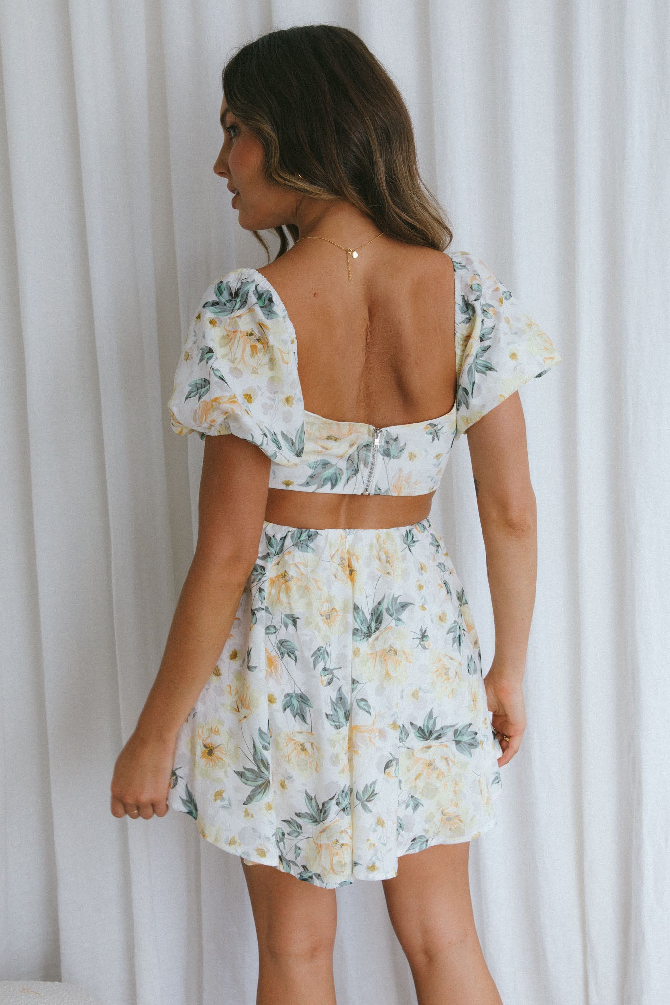 white christmas dresses Go Out Cut Out Mini Dress ~ Tropical Paradise – Show Me Your Mumu main image 1