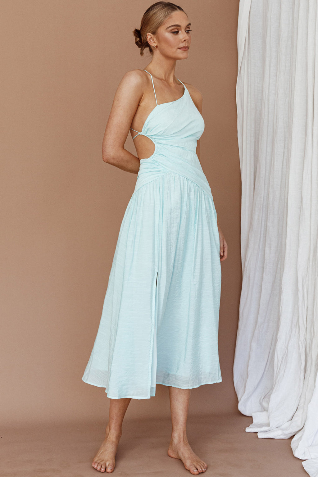 Destination Open Back Midi Dress Mint by Selfie Leslie